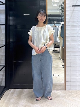 「A part by（アパートバイ）のアイテム（ハンドバッグ）」を使った、ナオさん（レディース・158cm）の夏コーディネート