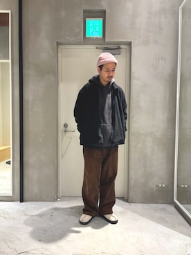 「冬」｜「アイテム（ブルゾン）」を使った、Sasakiさん（メンズ・180cm）の冬コーディネート
