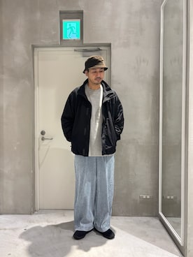 「アイテム（ナイロンジャケット）」を使った、Sasakiさん（メンズ・180cm）の秋コーディネート