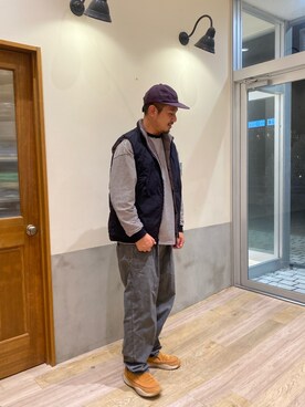 「CIAOPANIC TYPY（チャオパニックティピー）のアイテム（ダウンベスト）」を使った、Sasakiさん（メンズ・180cm）の秋コーディネート