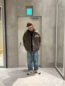「アイテム（ブルゾン、ブラウン系）」を使った、Sasakiさん（メンズ・180cm）の冬コーディネート