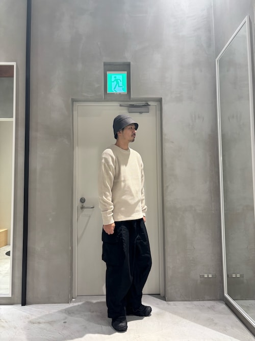 【ユニセックス】キープシェイプワッフルニットプルオーバー
