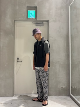 「アイテム（ベスト）」を使った、Sasakiさん（メンズ・180cm）の夏コーディネート