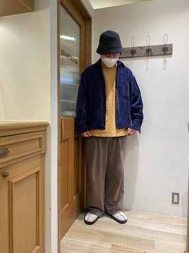 「Nine Tailor（ナインテイラー）のアイテム（帽子）」を使った、Sasakiさん（メンズ・180cm）の冬コーディネート