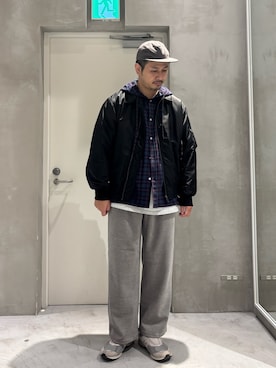 「アイテム（MA-1）」を使った、Sasakiさん（メンズ・180cm）の冬コーディネート