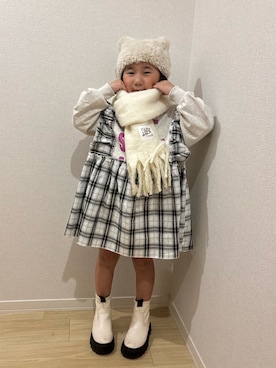 「アイテム（ワンピース/ドレス）」を使った、Sasakiさん（キッズ・120cm）の冬コーディネート