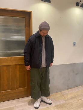 「CIAOPANIC TYPY（チャオパニックティピー）のアイテム（ニットキャップ/ビーニー）」を使った、Sasakiさん（メンズ・180cm）の冬コーディネート