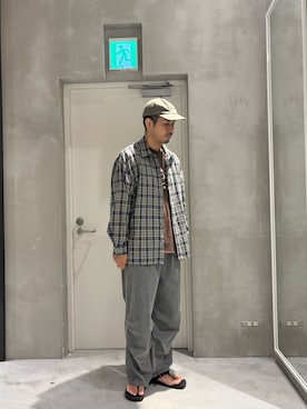 「CIAOPANIC TYPY（チャオパニックティピー）の【UNISEX】モール混長袖チェックシャツ（シャツ/ブラウス）」を使った、Sasakiさん（メンズ・180cm）の秋コーディネート