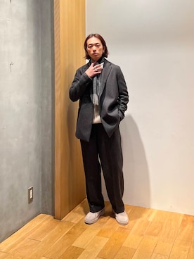 「アイテム（セットアップ）」を使った、UR_SkmK.さん（メンズ・167cm）の冬コーディネート