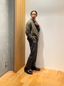 「アイテム（スーツパンツ）」を使った、UR_SkmK.さん（メンズ・167cm）の秋コーディネート