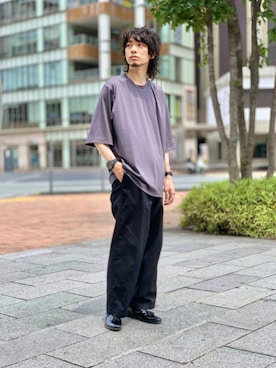 「URBAN RESEARCH（アーバンリサーチ）のアイテム（スラックス）」を使った、UR_SkmK.さん（メンズ・167cm）の夏コーディネート
