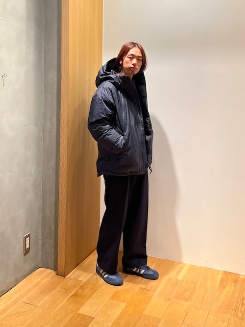 SIMPLE PROJECT ウール混ワイドスラックス　Sサイズ　ブラック ウォッシャブル ノータック スラックス ウール混 ビジネス