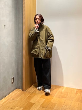 「アイテム（その他アウター、グリーン系）」を使った、UR_SkmK.さん（メンズ・167cm）の秋コーディネート