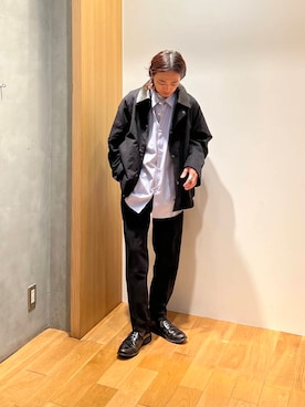 「スラックス」｜「アイテム（その他アウター）」を使った、UR_SkmK.さん（メンズ・167cm）の秋コーディネート
