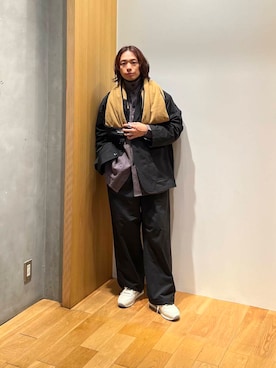 「スラックス」｜「アイテム（その他アウター）」を使った、UR_SkmK.さん（メンズ・167cm）の秋コーディネート
