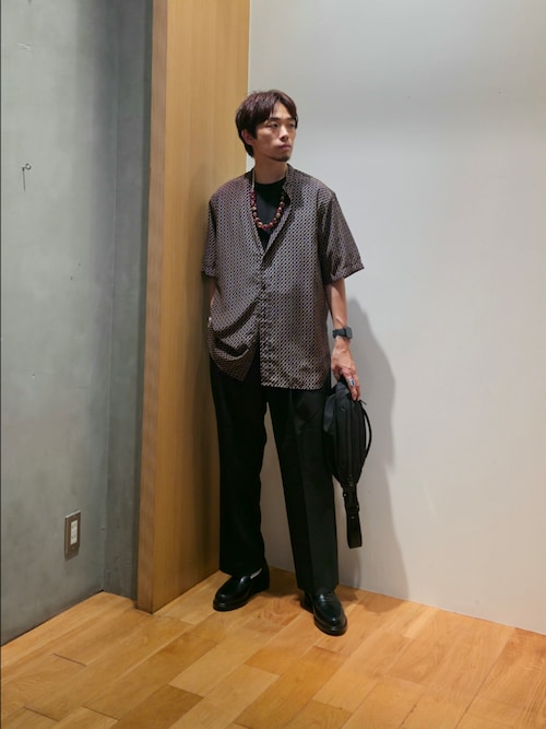 PRINT BAND COLLAR SHIRTS