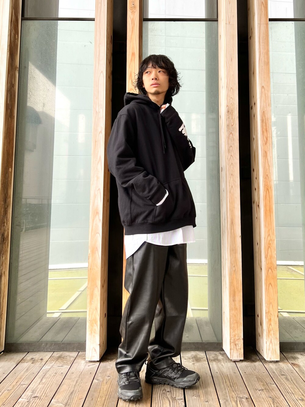 AUGUSTE PRESENTATION BIGフードレインコートKHAKI 引きずり込める