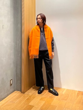 「アイテム（ストール/ショール）」を使った、UR_SkmK.さん（メンズ・167cm）の秋コーディネート