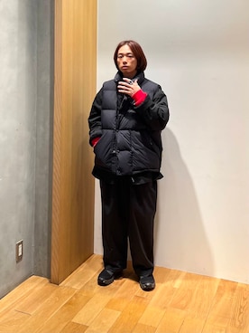 「アイテム（ダウンベスト）」を使った、UR_SkmK.さん（メンズ・167cm）の冬コーディネート