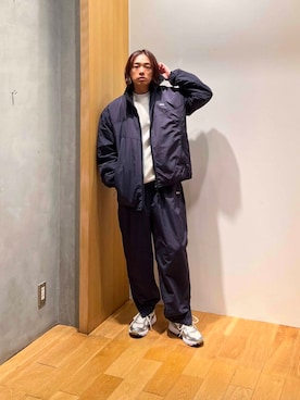 「アイテム（ナイロンジャケット）」を使った、UR_SkmK.さん（メンズ・167cm）の秋コーディネート