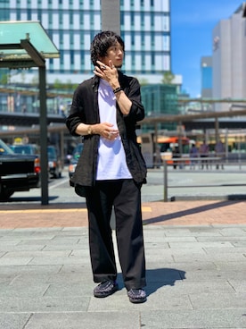 「URBAN RESEARCH（アーバンリサーチ）のアイテム（スラックス）」を使った、UR_SkmK.さん（メンズ・167cm）の夏コーディネート