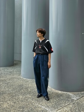 「LOTTO（ロット）のLOTTO　PANEL GAME SHIRTS（Tシャツ/カットソー）」を使った、UR_SkmK.さん（メンズ・167cm・30代）の夏コーディネート