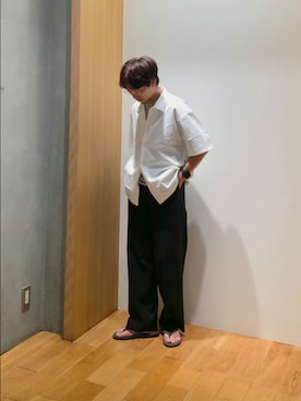 「アイテム（シャツ/ブラウス）」を使った、UR_SkmK.さん（メンズ・167cm・30代）の夏コーディネート