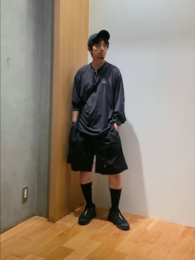 「ハーフパンツ」｜「アイテム（その他）」を使った、UR_SkmK.さん（メンズ・167cm）の夏コーディネート