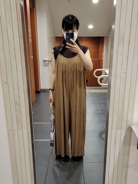 「nano・universe」｜「アイテム（オールインワン・サロペット）」を使った、いぬさん（レディース・158cm）の夏コーディネート