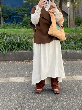 「FEMMENT（ファモン）のアイテム」を使った、牛乳さん（レディース・158cm）の秋コーディネート