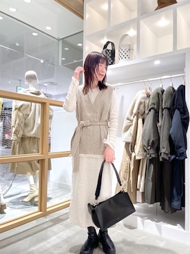 「ベスト×ワンピース」｜senahideshimaさん（レディース・162cm）の冬コーディネート