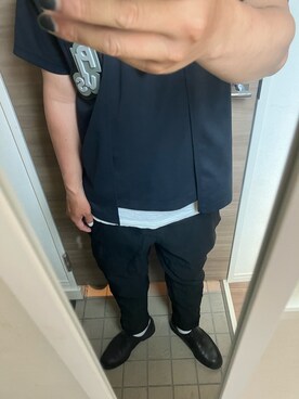「BLACK COMME des GARCONS（ブラックコムデギャルソン）のアイテム（パンツ）」を使った、yukiさん（メンズ・170cm）の夏コーディネート