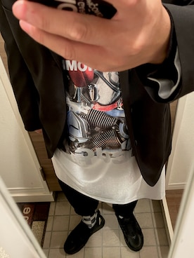 「COMME des GARCONS HOMME PLUS（コムデギャルソンオムプリュス）のアイテム（Tシャツ/カットソー）」を使った、yukiさん（メンズ・170cm）の冬コーディネート