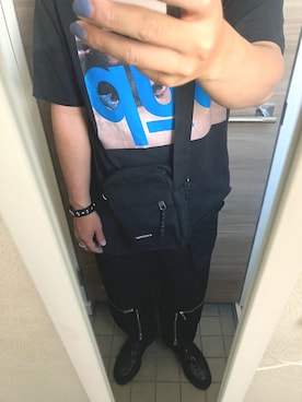 「黒コーデ」｜「アイテム（ローファー）」を使った、yukiさん（メンズ・170cm）の夏コーディネート