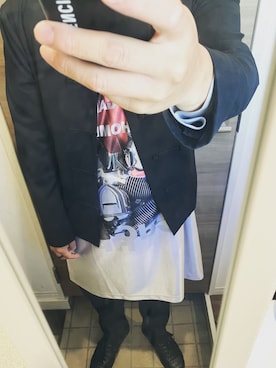 「COMME des GARCONS HOMME PLUS（コムデギャルソンオムプリュス）のアイテム（Tシャツ/カットソー）」を使った、yukiさん（メンズ・170cm）の秋コーディネート