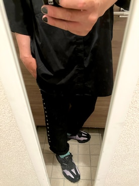 「BLACK COMME des GARCONS（ブラックコムデギャルソン）のアイテム（パンツ）」を使った、yukiさん（メンズ・170cm）の夏コーディネート