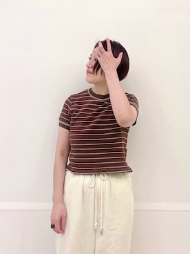「アイテム（チノパンツ）」を使った、mayu.tさん（レディース・155cm）の秋コーディネート