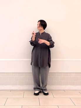 「アイテム（スウェットパンツ）」を使った、mayu.tさん（レディース・155cm）の秋コーディネート