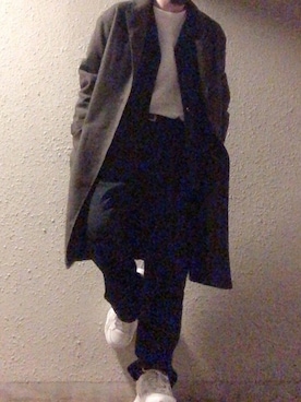 「オーバーコート」｜「アイテム（アナログ腕時計）」を使った、颯斗さん（メンズ・165cm）の冬コーディネート