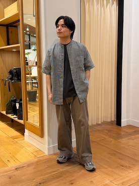 「URBAN RESEARCH DOORS（アーバンリサーチドアーズ）のシルケットリネン バンドカラーショートスリーブシャツ（シャツ/ブラウス、その他）」を使った、katsukiさん（メンズ・168cm）の春コーディネート