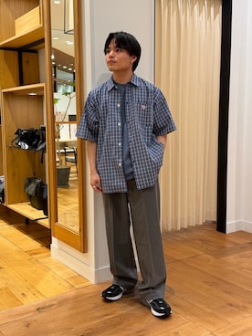 「URBAN RESEARCH DOORS（アーバンリサーチドアーズ）のDANTON　SHORT SLEEVE SHIRTS（シャツ/ブラウス、ブルー系）」を使った、katsukiさん（メンズ・168cm）の春コーディネート