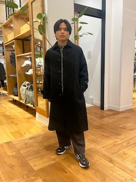 「寒い」｜「アイテム（ステンカラーコート）」を使った、katsukiさん（メンズ・168cm）の秋コーディネート