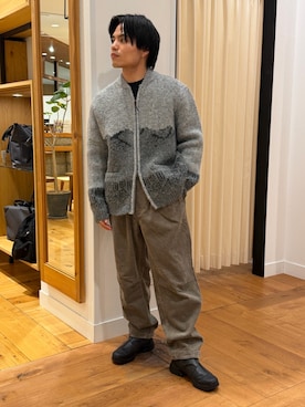 「カウチンセーター」｜「アイテム（パンツ）」を使った、katsukiさん（メンズ・168cm）の冬コーディネート