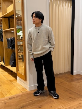 「URBAN RESEARCH DOORS（アーバンリサーチドアーズ）のハミルトンウールヘンリーネックニット（ニット/セーター）」を使った、katsukiさん（メンズ・168cm）の秋コーディネート