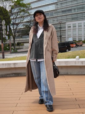 「DISCOAT（ディスコート）のアイテム（ジャケット/アウター）」を使った、harukaさん（レディース・156cm）の春コーディネート