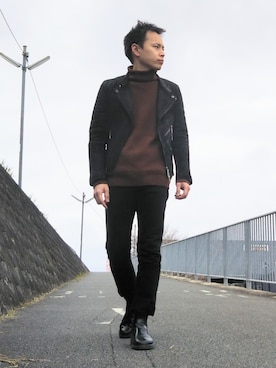 「jiggys shop（ジギーズショップ）のアイテム（トップス）」を使った、miyariさん（メンズ・170cm）の冬コーディネート
