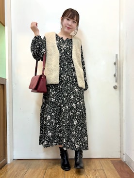 「アイテム（ワンピース/ドレス）」を使った、だいわさん（レディース・155cm）の秋コーディネート