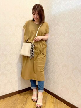 Shoo La Rue シューラルーのワンピース ドレス ブラウン 茶色系 半袖 コーディネート Zozotown