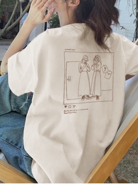 「GRL（グレイル）のアイテム（Tシャツ/カットソー）」を使った、mocoさん（レディース・158cm）の秋コーディネート