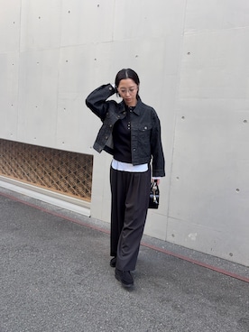 「URBAN RESEARCH（アーバンリサーチ）のCHRISTIAN VILLA　エナメルカーフレザーショルダーバッグ（ショルダーバッグ）」を使った、スズキダさん（レディース・161cm）の秋コーディネート